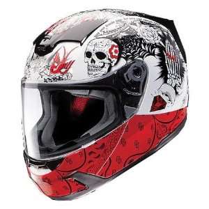   Venon Molotov Full Face Motorcycle Helmet White/Red Large L 0101 5560