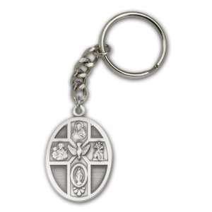  Antique Silver 5 Way / Holy Spirit Keychain Everything 
