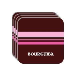 Personal Name Gift   BOURGUIBA Set of 4 Mini Mousepad Coasters (pink 