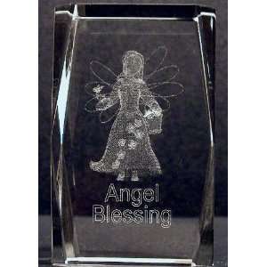   Angel Blessing 5x5x8 Cm Cube + 3 Led Light Stand 