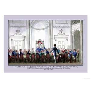 Theatrical Fund Dinner Held at Freemasons Tavern Giclee Poster Print 