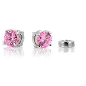  Rainas Magnetic Earrings   CZ Studs   Pink Emitations 