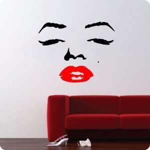  Marilyn Monroe Face Wall Decal Decor Quote Face Red Lips 