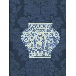   Stroheim and Romanns Chinoiserie Ming Garden China Blue 8433E 0540