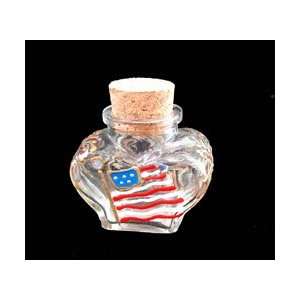   Painted   Small Heart Shaped Bottle   2 oz.