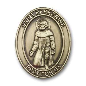   Gold St. Peregrine Visor Clip Patron Saint of Cancer & Running Sores