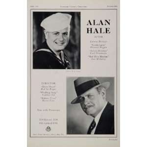 1930 Alan Hale Actor Director Movie Film Casting Ad   Original Casting 