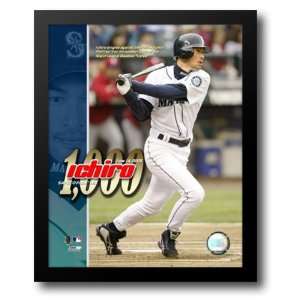  Ichiro Suzuki 6/14/05   1000th Career Hit 12x14 Framed Art 