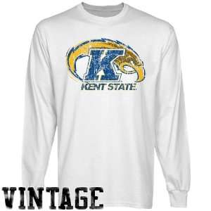 NCAA Kent State Golden Flashes White Distressed Logo Vintage Long 