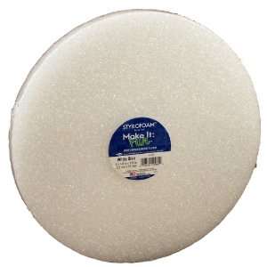  FloraCraft Styrofoam Discs, 12  Inch by 1 Inch Disc, White 