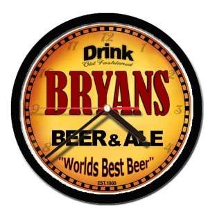  BRYANS beer and ale cerveza wall clock 