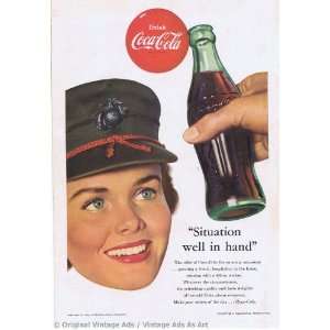  1953 Coke situation well in hand Lady Uniform Vintage Ad 