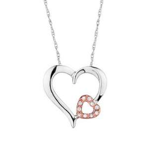  Two Tone Diamond Heart Pendant Jewelry