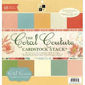   with A View 12 Inch by 12 Inch Solid Cardstock Stack, Coral Couture