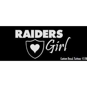 Oakland Raiders Girl Mini Car Window Decal Sticker Metallic Silver 4