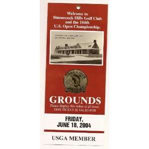  2004 US OPEN ticket Friday June 18th 2nd Round USGA PGA 