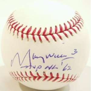  Autographed Maury Wills Baseball   BaswMVP NL 62 Sports 