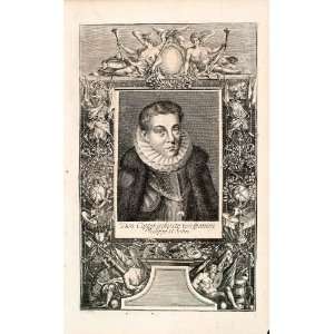 1721 Copper Engraving Portrait Don Carlos Pince Asturias Spain Kingdom 