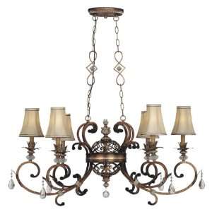   Court Bronze Chandelier with Fabric Shades 1746 206