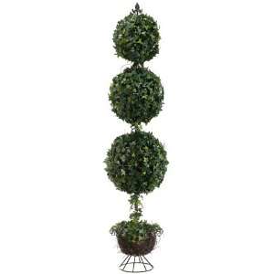  6 Artificial Triple Ball Shaped Ivy Topiary with Finial 