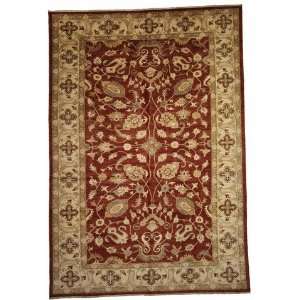  121 x 176 Red Hand Knotted Wool Ziegler Rug Furniture 