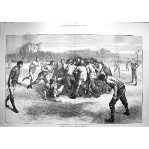  1871 Rugby Football Match Sport Men Scrimmage Sport