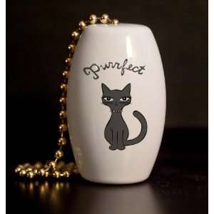  Purrfect Cat Porcelain Fan / Light Pull