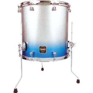  GMS Special Edition Floor Tom, 14X14 Silver/Blue Sparkle 