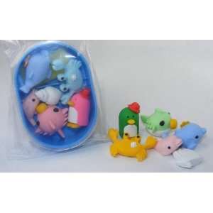  Iwako Japanese Erasers   6 piece Marine Animal Set Toys & Games