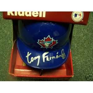  Tony Fernandez Toronto Blue Jays Signed Mini Helmet 