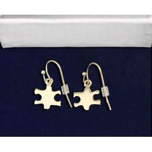  Autism Gold Puzzle Piece Earrings (Retail) Everything 