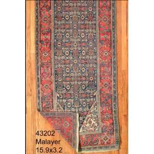  3x15 Hand Knotted Malayer Persian Rug   32x159