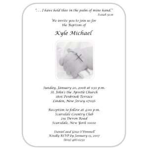    Hand With Rosary Baptism Christening Invitations   Set of 20 Baby