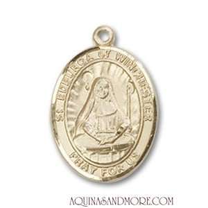  St. Edburga of Winchester Small 14kt Gold Medal Jewelry