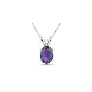  3.99 Cts Amethyst Solitaire Pendant in Platinum Jewelry