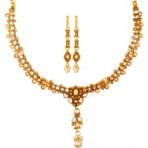   with Faux Pearl and Cut Glass   Copper alloy with Cut Glass Jewelry