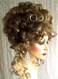 Drag Queen Wig Ash Blonde Curly Updo French Twist  