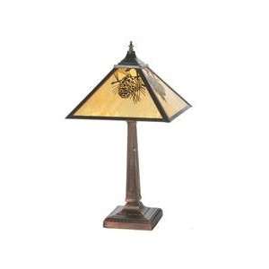  23.5H Winter Pine Mission Table Lamp