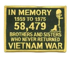 In Memory of The 58479 Vietnam GOLD Veteran Biker Patch  