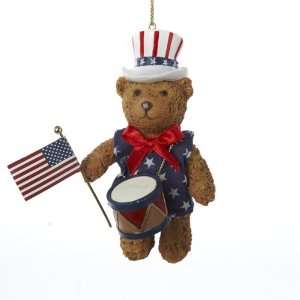   pack of 12 Red White & Blue American Teddy Bear Christmas Ornaments 4