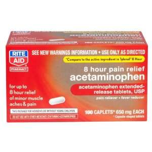  Rite Aid Acetaminophen, Extended Release Tablets Health 