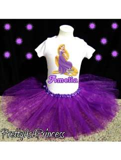 BIRTHDAY TANGLED RAPUNZEL TUTU OUTFIT PURPLE DRESS AGES 1 5  