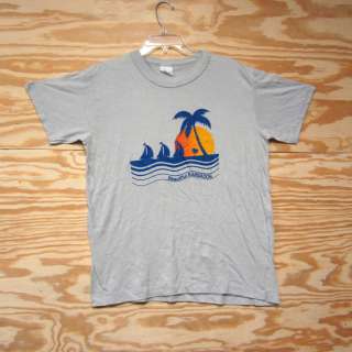 Vintage 70s/80s Beautiful Barbados Sunset Sailing Grafic T Shirt Sz L 