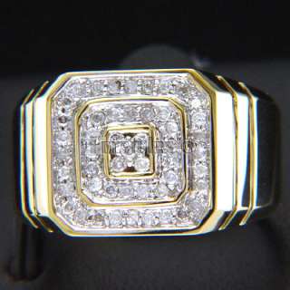 New Natural Diamonds 14k Solid Gold Mens Ring r00055  