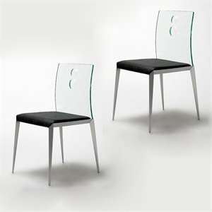   C8159 Clear/White Allegra Two Dining Chair ( Set