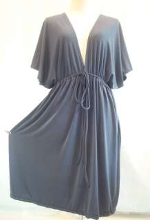 New Ladies Kimono V neck Gray Party Summer Short Dress Sz XL XXL 3XL 