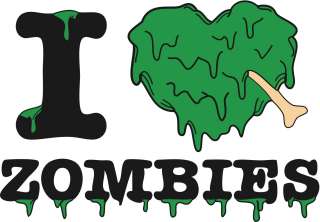 NEW I Love Zombies Funny T Shirt All Sizes Many Colors Love the 