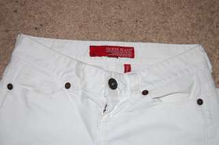 WOMENS GUESS DAREDEVIL FLARE WHITE JEANS  SIZE 28  