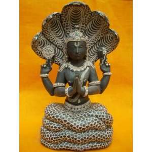  Yogiraj Patanjali Wrapped in Cobra Statue Hand Carved Idol 