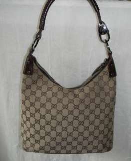 Gucci Brown Monogram Hobo Purse Bag  